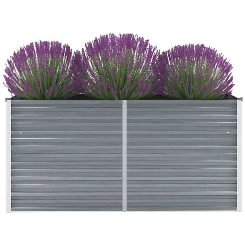 foto del prodotto fioriere,letto rialzato giardino,orti rialzati in acciaio zincato 160x40x77 cm grigio cnwi835743 bonnevie