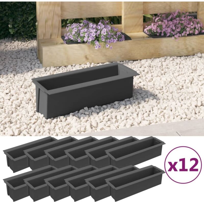 foto del prodotto fioriere per europallet 12 pz grigio 36x13,5x9,5 cm in pp
