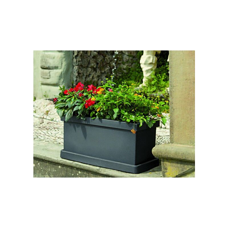 foto del prodotto fiorierea sagitta cassetta rettangolare da 80cm in resina colore antracite