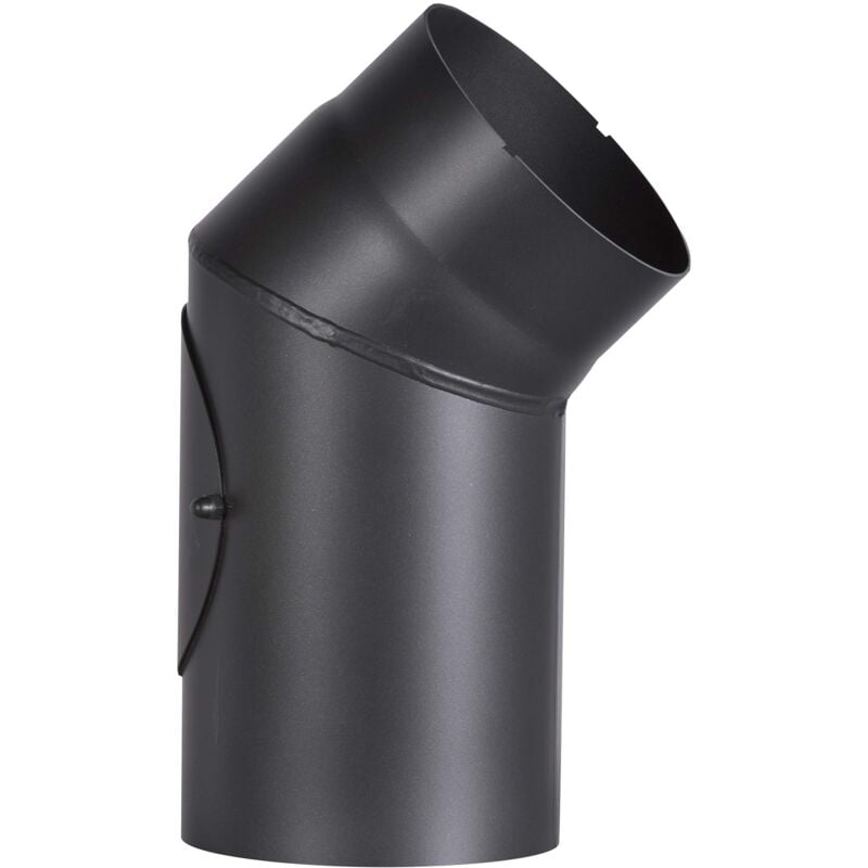 foto del prodotto firefix r150 b4 tubo per canna fumaria in acciaio spesso 2 mm, diametro 150 mm, per stufe e fuochi d artificio, senotherm, 45 , con porta di