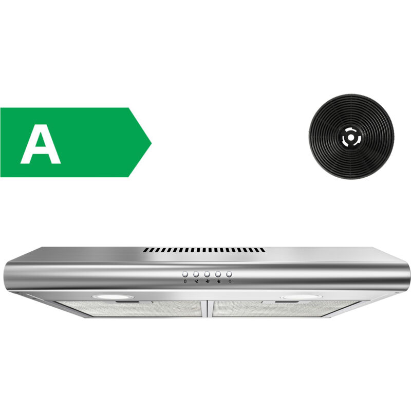 foto del prodotto firegas cappa aspirante 60 cm per ricircolo o scarico, cappa aspirante 60 cm con motore senza spazzole e 3 livelli di potenza, potenza aspirante 250