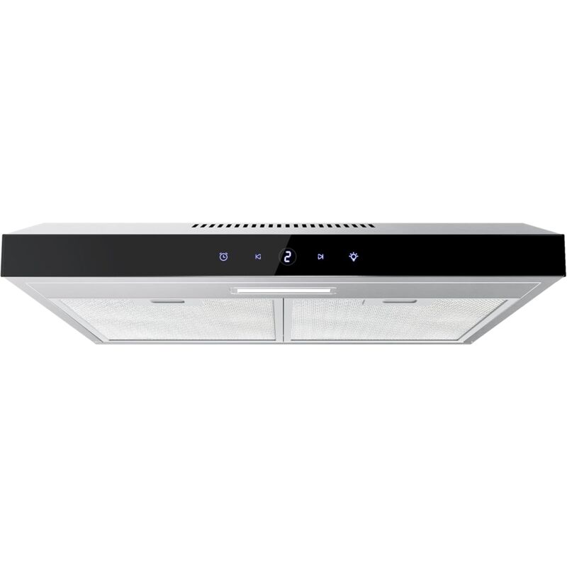 foto del prodotto firegas cappa aspirante 60cm, cappa da fissare alla parete, controllo touch,3 velocit , aspirante e filtrante, luci led, dotato di filtro a carbone,