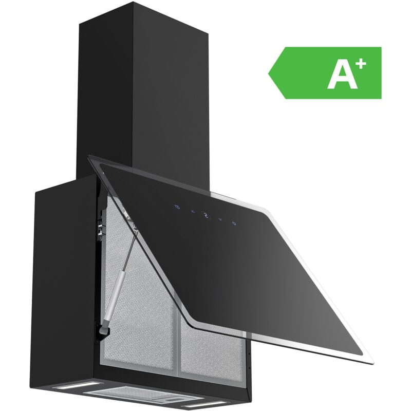 foto del prodotto firegas cappa aspirante a parete 60cm con led, nuovo motore senza spazzole, risparmio energetico, 532,4 m h, 9 velocit , con canalina e filtro al