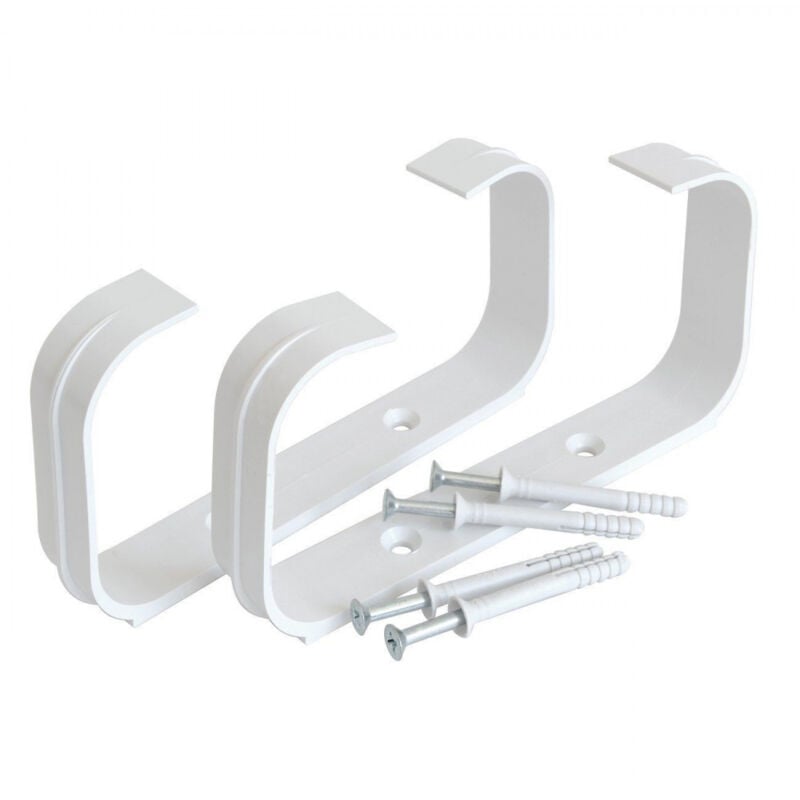 foto del prodotto first 150x70mm staffe bianche fermatubo a muro blister con 2pz per tubi rettangolari aerazione cappa