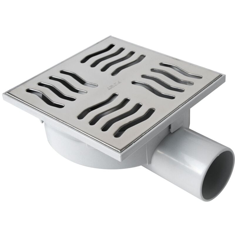 foto del prodotto first plast chabs15in chiusino sifonato in abs con griglia, argento inox , 150x150 mm