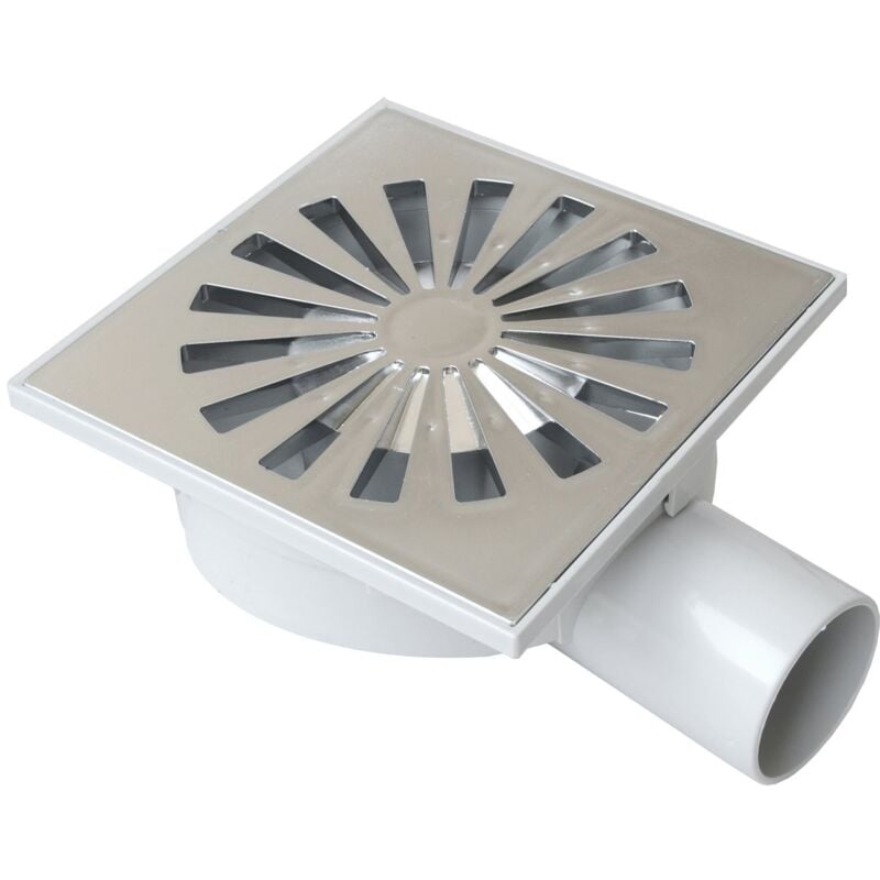 foto del prodotto first plast chabs15m chiusino sifonato in abs, argento cromato , 150x150 mm