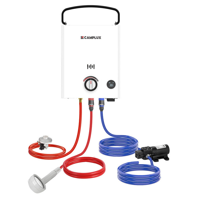 foto del prodotto first serie scaldabagni a gas 5l min, scaldabagni istantanei a gas propano butano display a led f5 pro butano 28 30 mbar propano 37 mbar 