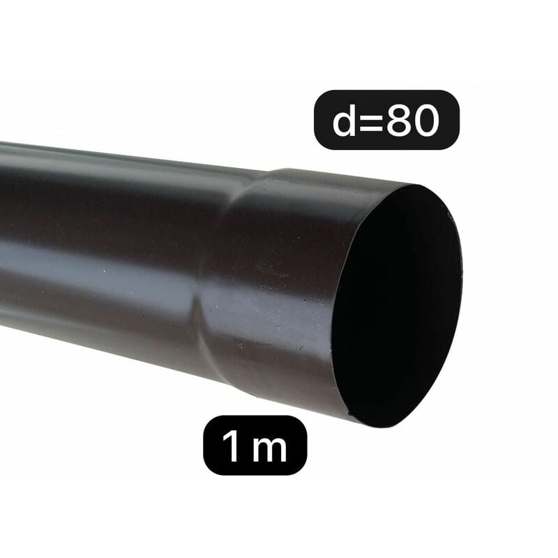 foto del prodotto first - tubo pluviale in p.v.c. 80 testa di moro 1 ml