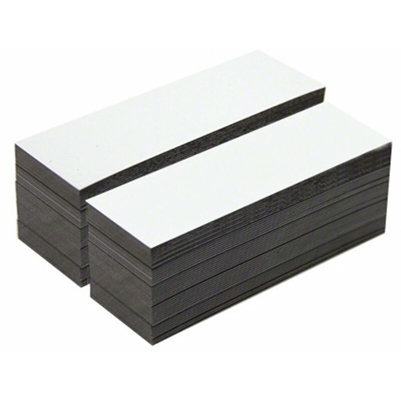 foto del prodotto first12040magnets fml12040gw 100 etichette magnetiche flessibili con superficie lucida bianca da pulire con un panno, 120 x 40 x 0,76 mm, 100 pz
