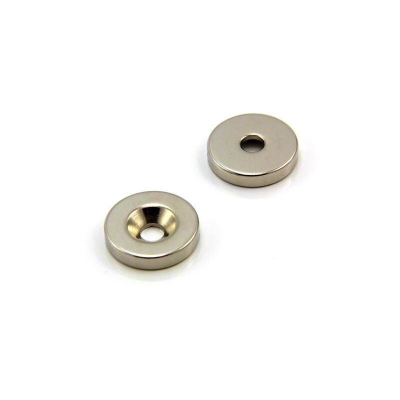 foto del prodotto first4magnets f313s 1 magnete al neodimio, diametro 25 mm, spessore 5 mm, foro da 6 mm, forza magnetica 9.3 kg