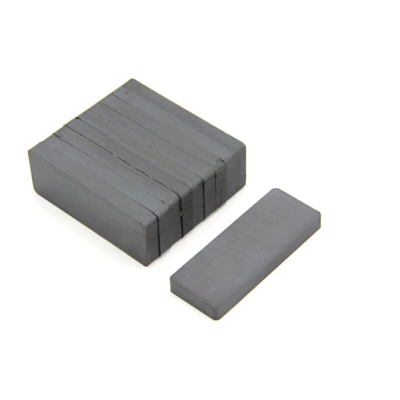 foto del prodotto first4magnets fe50195 10 magnete in ferrite y30bh, 50 x 19 x 5 mm di spessore, trazione 1,5 kg, grigio, 50 mm x 19 mm x 5 mm