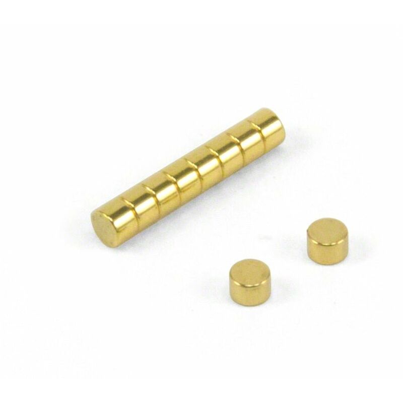 foto del prodotto first4magnetstm n42 magnet neodimio placcato in oro per terapia magnetica e sollievo dal dolore 3mm dia x 2mm di spessore confezione di 10