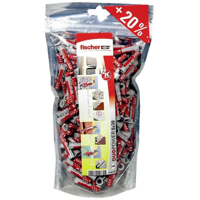 foto del prodotto fischer 536382 duopower 6 bigpack tassello 30 mm 6 mm 240 pz.