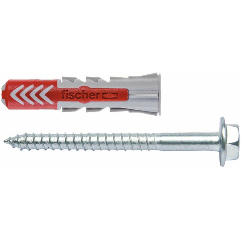 foto del prodotto fischer 536392 tasselli duopower con vite esagonale, grigio e rosso, 10x50 t