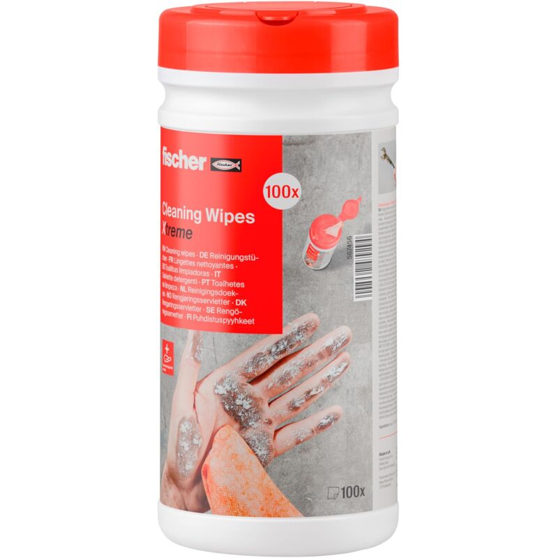 foto del prodotto fischer 567456 xtreme salviettine detergenti industriali multisuperficie, adatte per la pulizia delle mani da grasso, adesivi, colla,