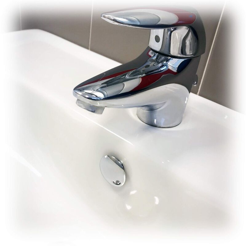 foto del prodotto fischer copertura foro troppo pieno ttp cromato, coperchio adatto per lavabi, lavandini e bidet, per bagni e cucine, 551885