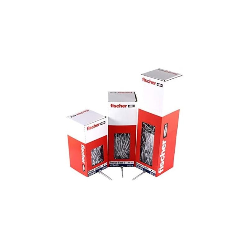 foto del prodotto fischer dresselhaus power fast ii 670365 vite di fissaggio 200 pezzi, testa svasata con stella interna tx, filettatura parziale, zincata , colore