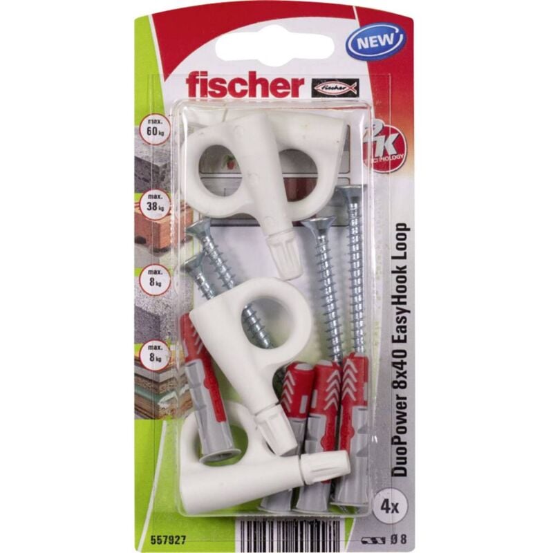 foto del prodotto fischer duopower 8x40 easyhook loop k 4 assortimento tasselli 557927 1 kit