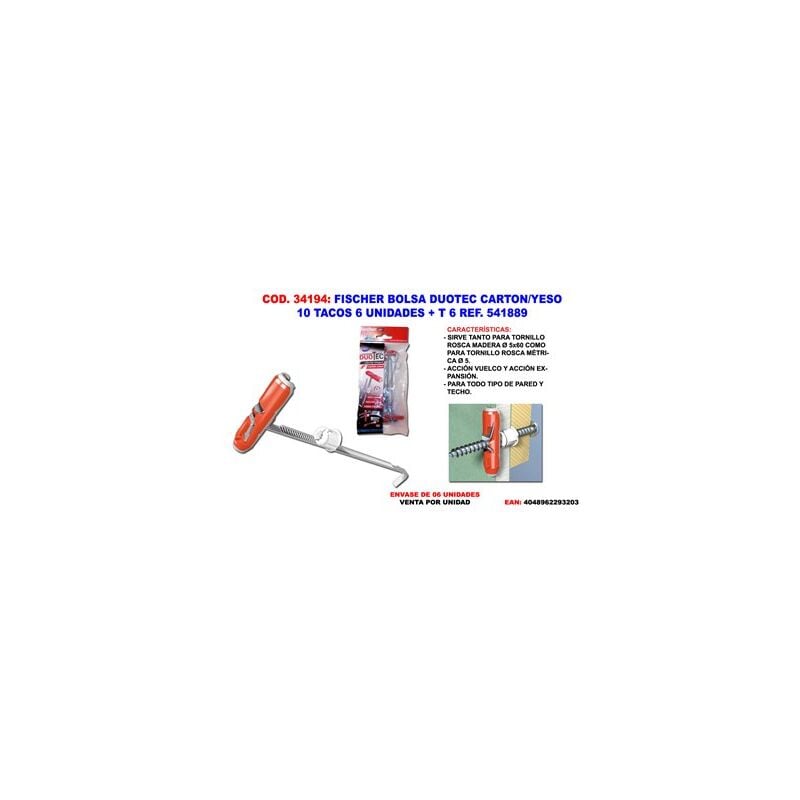 foto del prodotto fischer duotec sacchetto di cartone gesso 10 blocchi 6 unit t 6 rif. 541889