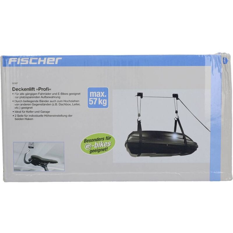 foto del prodotto fischer fahrrad 50387 sollevatore a soffitto numero posti parcheggio 1 nero