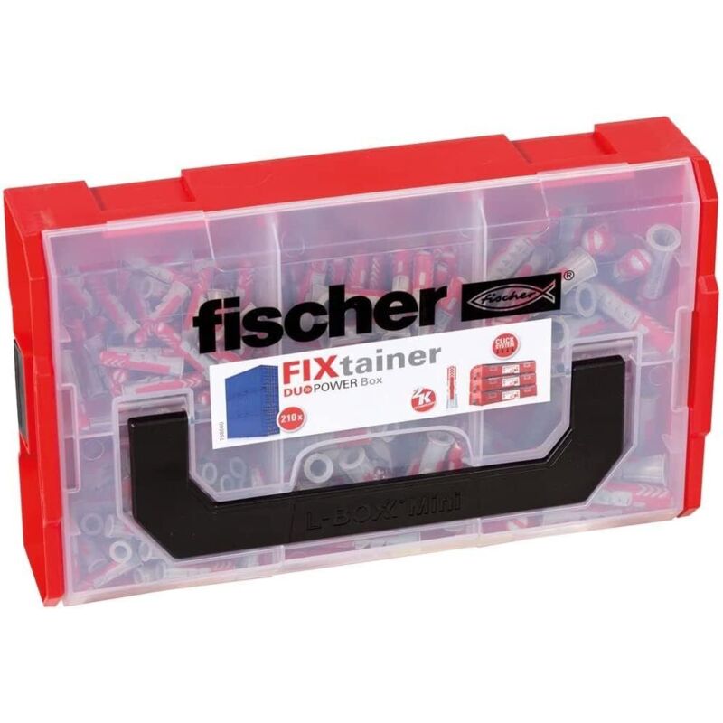 foto del prodotto fischer fixtainer duopower, 210 tasselli universali, per fissaggio su muro pieno, mattone forato, cartongesso e calcestruzzo cellulare, 536161
