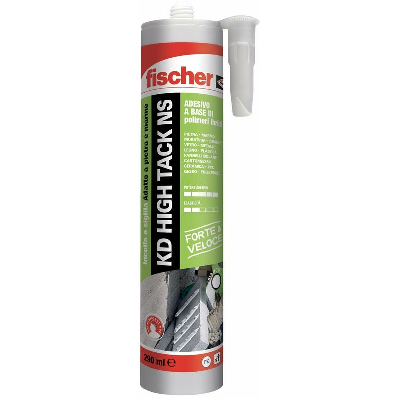 foto del prodotto fischer kd high tack sigillante adesivo ad altissima presa iniziale, incolla e sigilla, forte e veloce, bianco