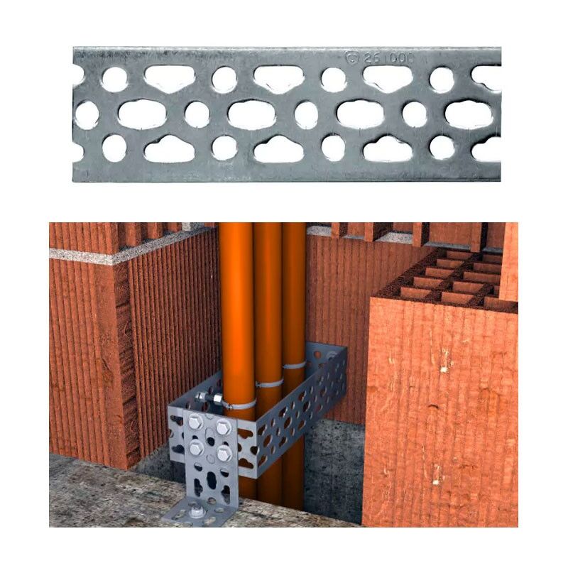 foto del prodotto fischer np 2 nastro preforato 2 mt sistema per la creazione a misura di mensole, staffaggi e connessioni fra elementi non strutturali 00507901