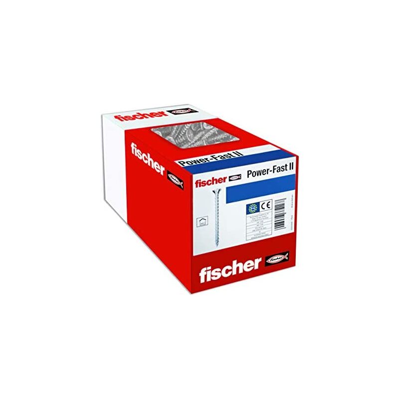 foto del prodotto fischer power fast ii scatola de viti speciali per legno 3 5x16mm, per avvitare de legno, collegare de legno massello o fissare parti in legno