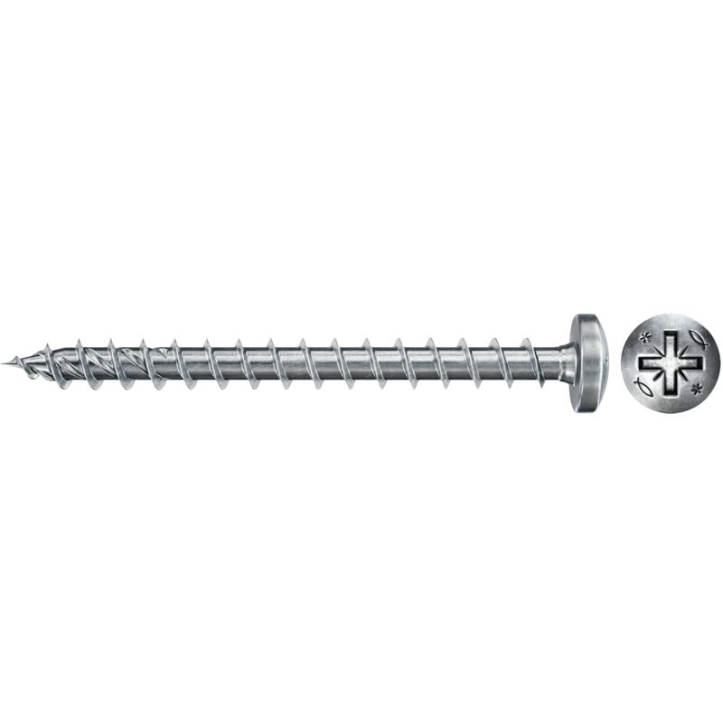 foto del prodotto fischer powerfast ii pzf 6,0 x 50, vite per truciolato 100 pezzi con filettatura completa, testa pan head con fessura a croce, vite per