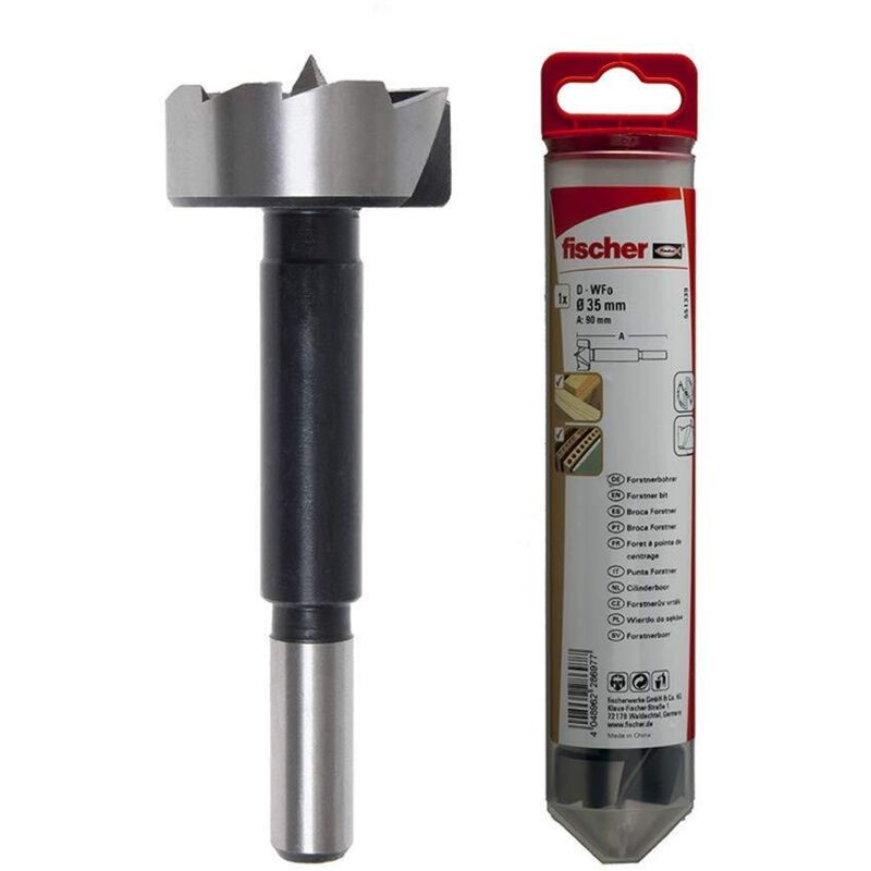 foto del prodotto fischer punta da trapano forstner d wfo 35 mm, punta elicoidale dentata con punta di centraggio,ideale per fori profondi in legni teneri, legni