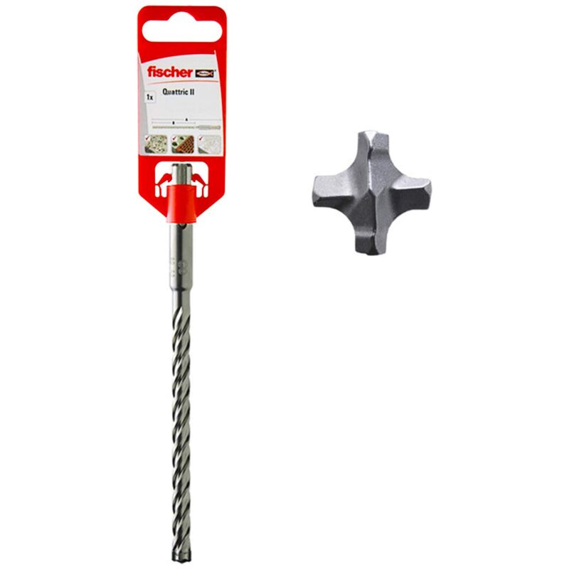 foto del prodotto fischer quattric ii 30 400 450 punta sds plus a quattro taglienti per trapano e martelli perforatori, 549969