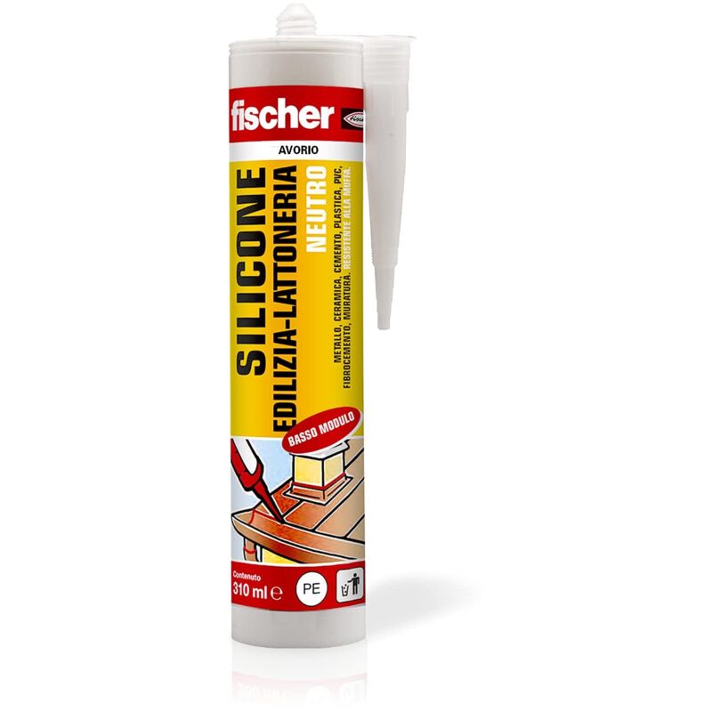 foto del prodotto fischer sbm 310 avorio, silicone sigillante basso modulo neutro per edilizia, elastico, inodore, senza solventi, interni esterni, lattoneria,