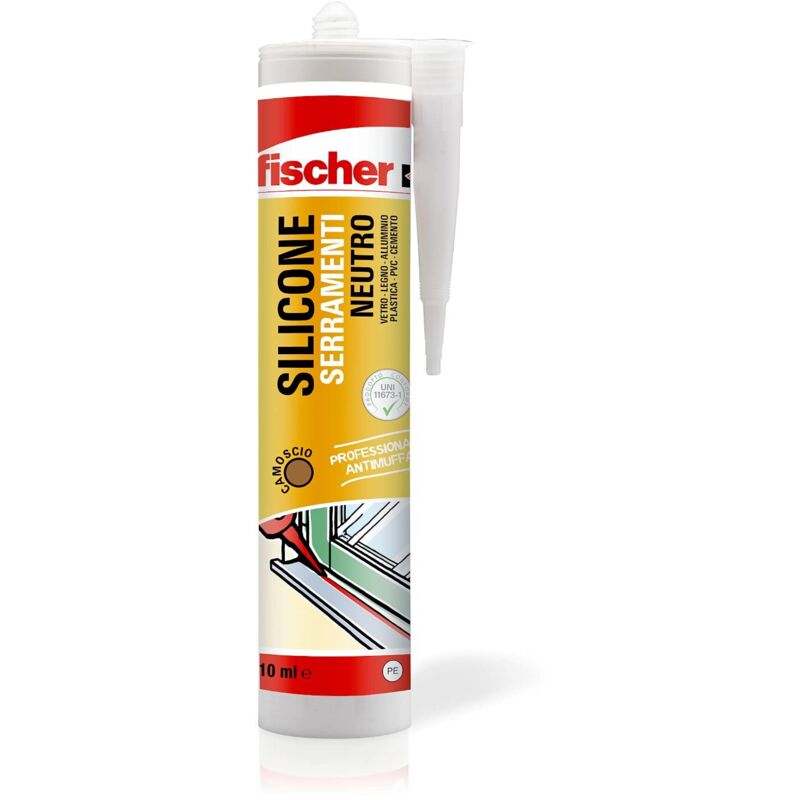 foto del prodotto fischer snf silicone sigillante legno marrone camoscio, pavimenti e finestre, neutro a basso modulo, elastico, per serramenti, porte, infissi,