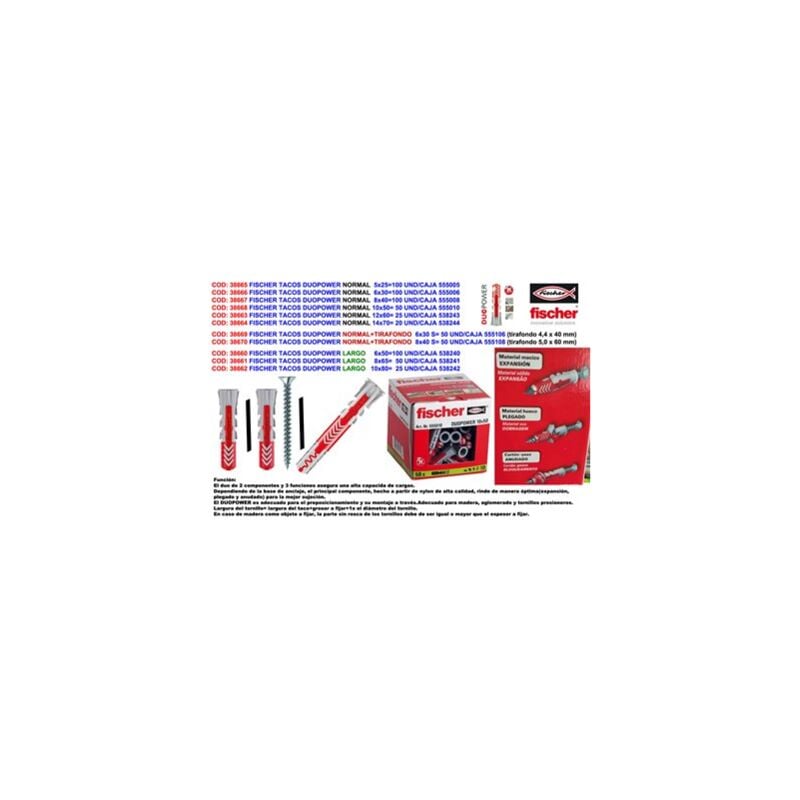 foto del prodotto fischer tappi lunghi duopower 8x65 mm 50 unit per scatola 538241