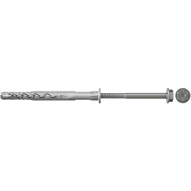 foto del prodotto fischer tasselli prolungati sxrl 8x80 fus con vite testa esagonale acciaio inossidabile a4 torx, per installazioni passanti su calcestruzzo,