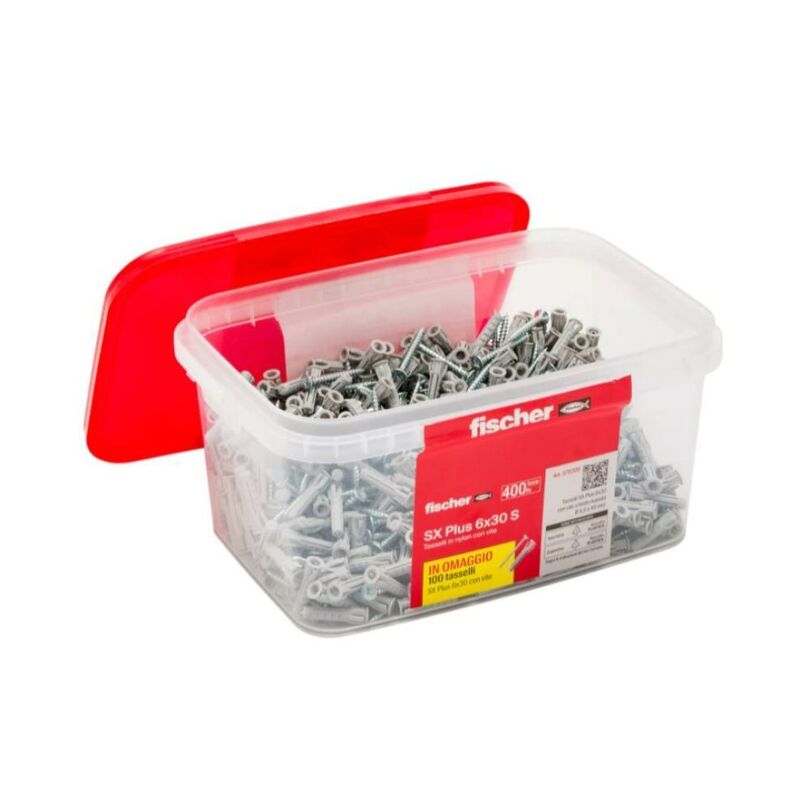 foto del prodotto fischer tasselli sx plus 6x30 s vaschetta 400 pz 00570209