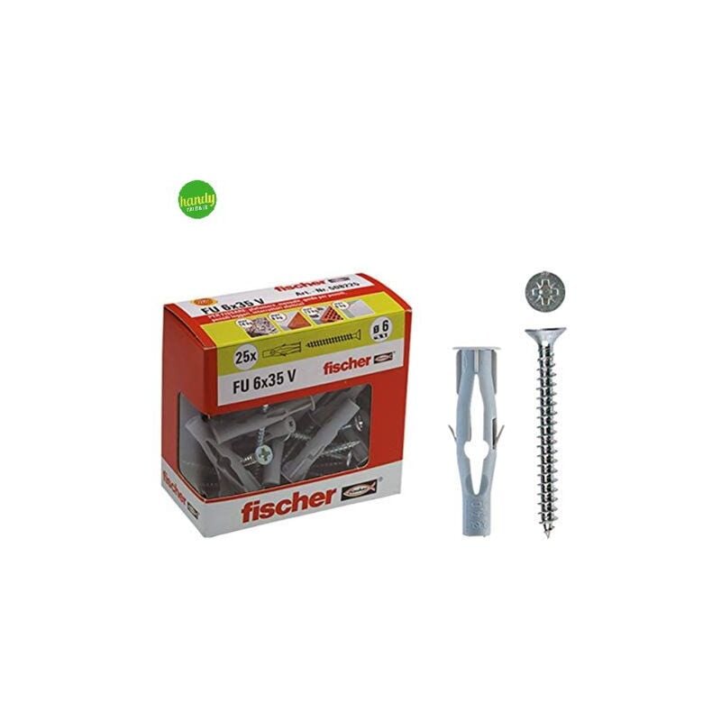 foto del prodotto fischer tasselli viti in cartone fu 8 x 50 v y 8 mm 25 pz