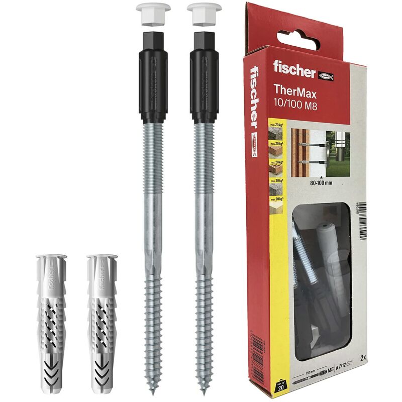 foto del prodotto fischer thermax 10 100 m8 kit 2 pz tasselli per fissaggio su cappotto isolante max 100 mm