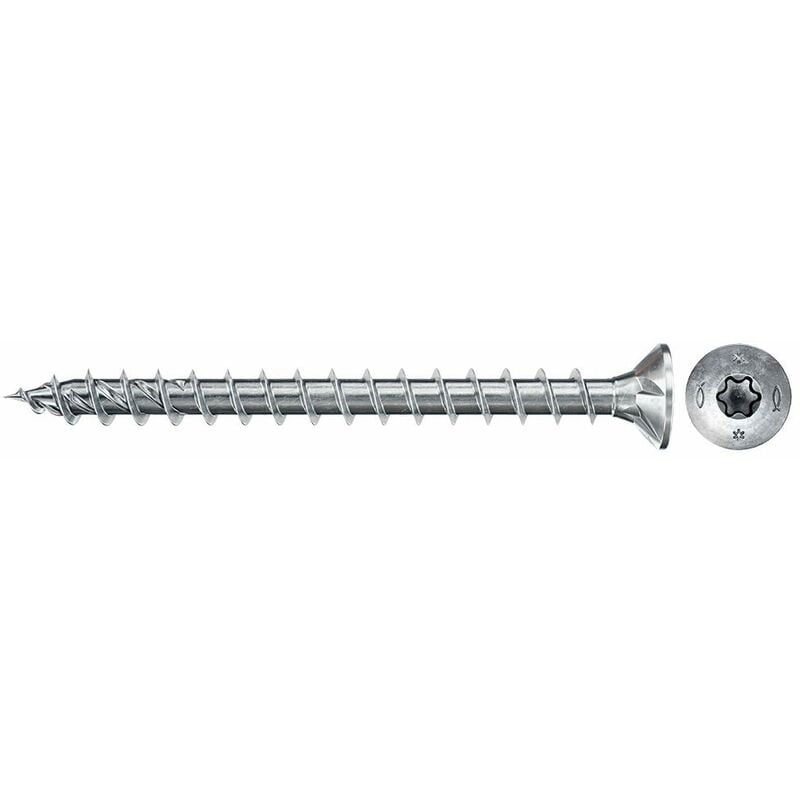 foto del prodotto fischer viti per legno o truciolare power fast ii ctf 5,0x30 filetto totale, torx, testa svasata piana, zincatura bianca, 500 pz, 670351