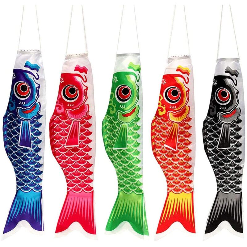 foto del prodotto fish windsock windsock carp streamers hanging decoration 5 colors garden yard restaurant bar