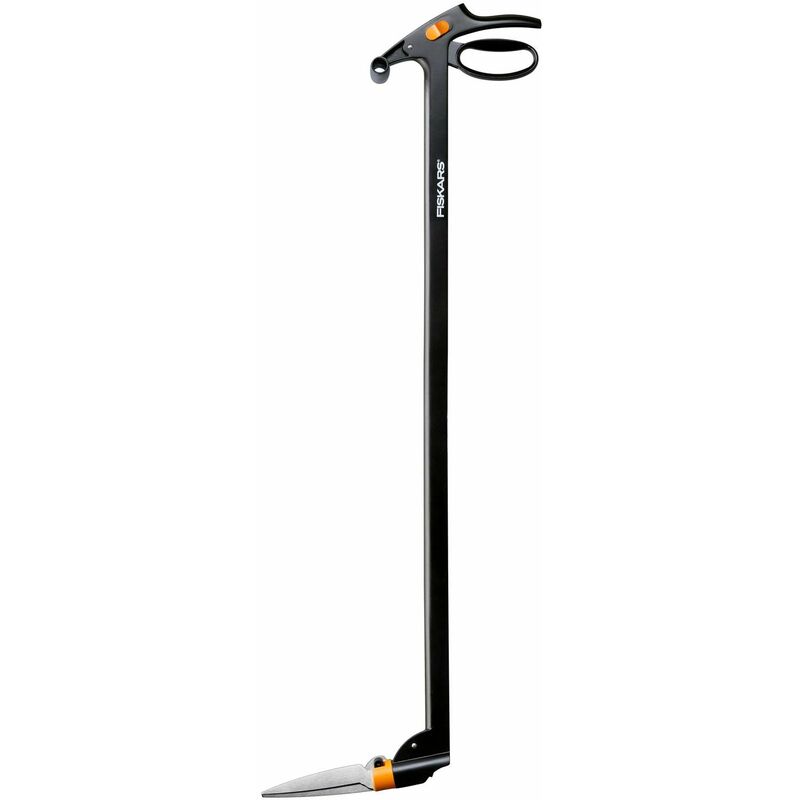 foto del prodotto fiskars cesoie per erba con manico, meccanismo anti blocco servo system, lunghezza 100 cm, lame in acciaio impugnatura e manico in plastica, gs46,