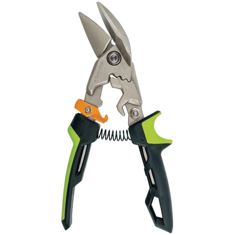 foto del prodotto fiskars cesoie per lamiere, taglio offset a destra, fino al 40 di potenza in pi , lunghezza 25,2 cm, acciaio trattato termicamente plastica,