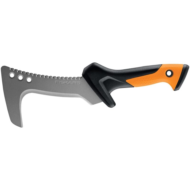 foto del prodotto fiskars roncola, utilizzabile anche come tiratronchi, incluso fodero in nylon, lunghezza della lama 15 cm, acciaio temprato plastica,