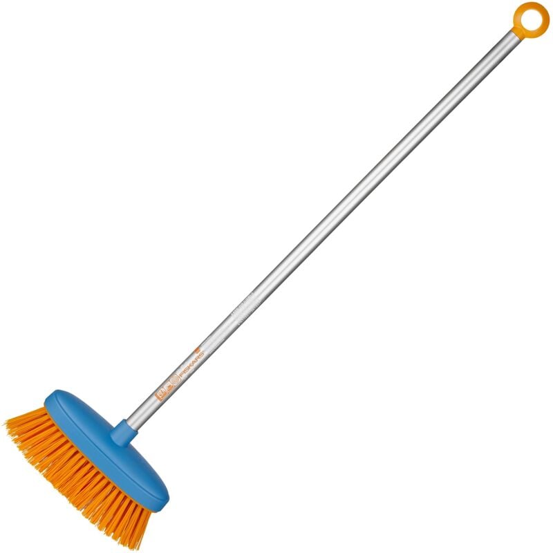 foto del prodotto fiskars scopa per bambini, lunghezza 80 cm, setole in plastica manico in alluminio, blu arancione, myfirst 1001418