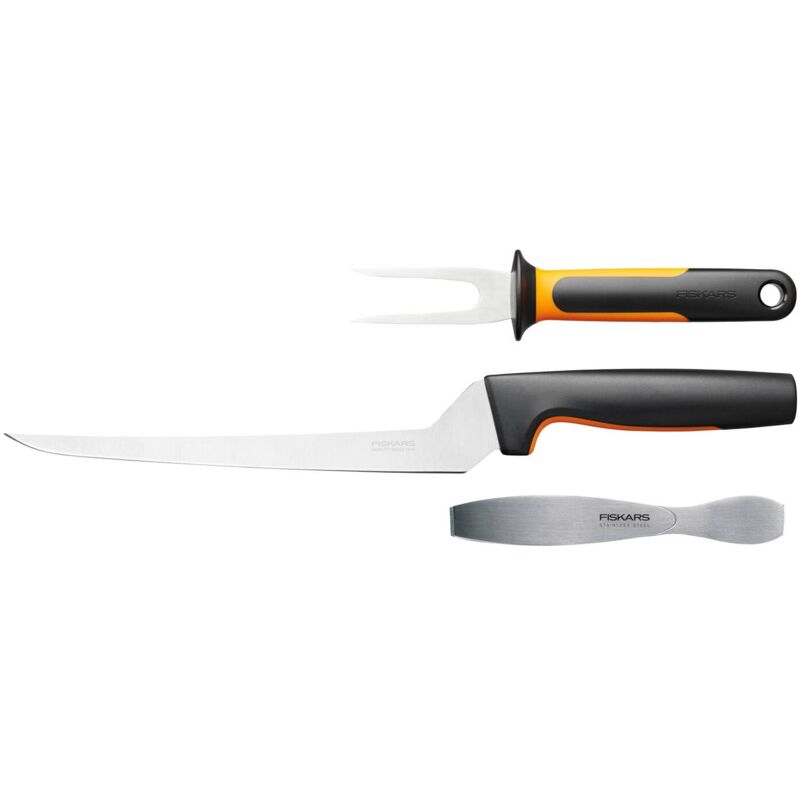 foto del prodotto fiskars set per preparare il pesce, functional form, incl. coltello per sfilettare, forchettone da pesce e pinze per pesce, acciaio inox