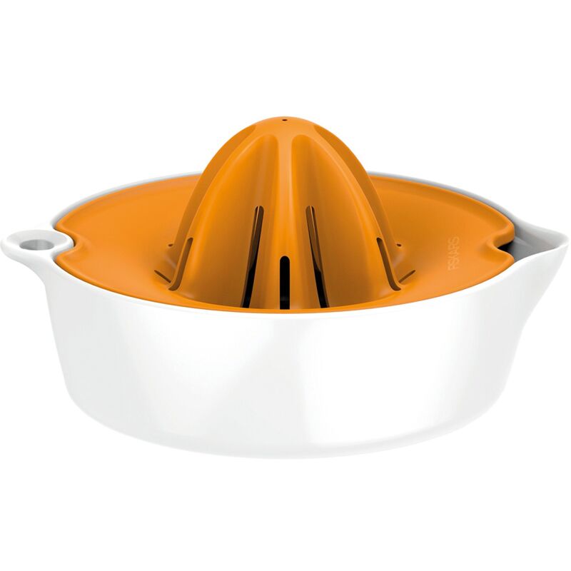 foto del prodotto fiskars spremiagrumi con contenitore, diametro 11,9 cm, plastica, functional form, bianco arancione, 1016125