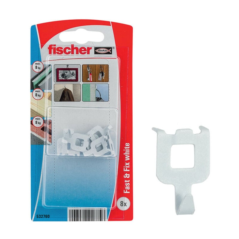 foto del prodotto fissa oggetti fischer fast fix bianco 8 pz max 8 kg
