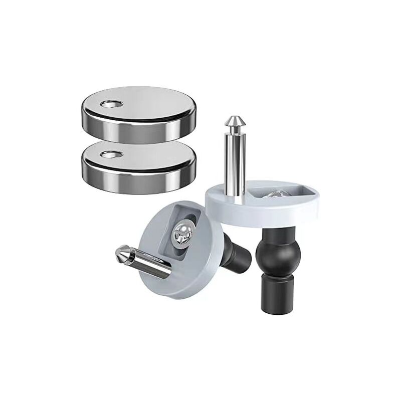 foto del prodotto fissaggi incernierati per sedile wc in 2 pezzi. viti e tasselli di fissaggio per il sedile del water.fissaggio per wc.