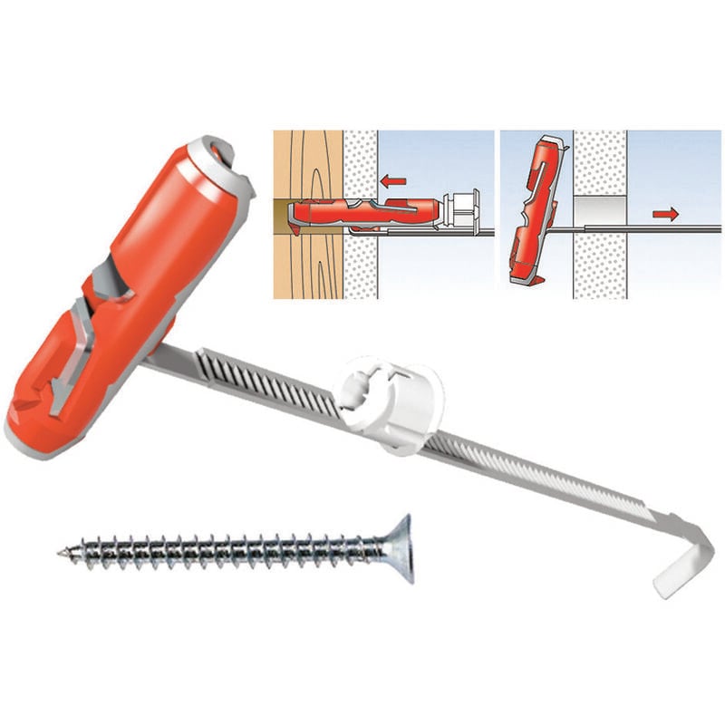 foto del prodotto fissaggio basculante in nylon duotec s mm.10, vite mm.5x50