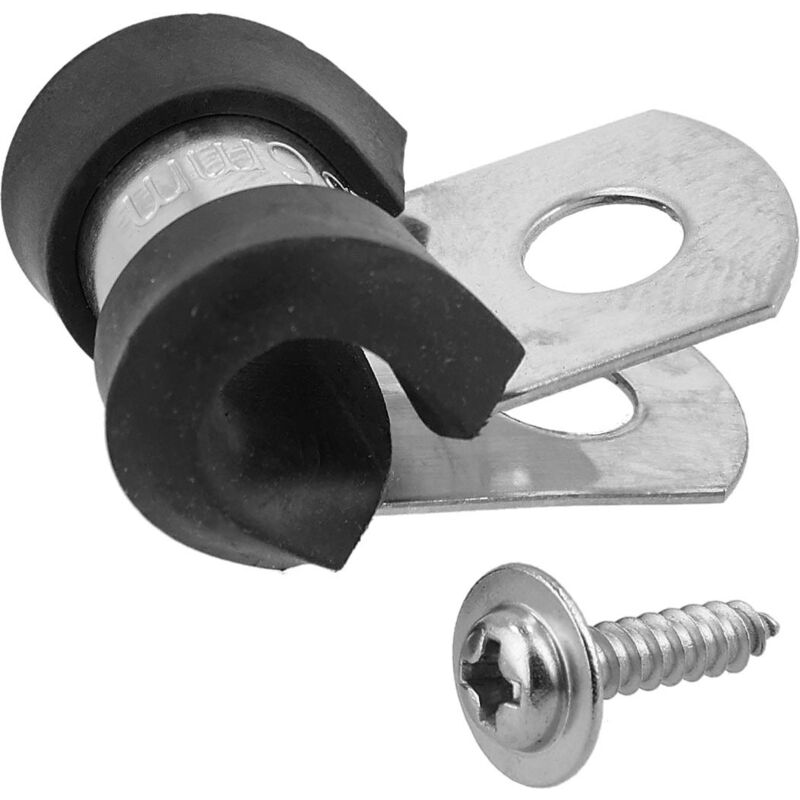 foto del prodotto fissatubo a p sfuso 6 mm per geyser pezzo singolo stocker